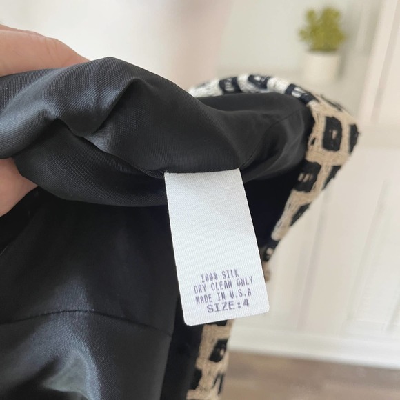 Vintage Lavantino Silk Tweed Geometric Print Jacket Blazer Size 4 - Picture 9 of 9